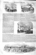 Original Old Antique Print 1843 Derby Railway Station Chesterfield Not Victorian