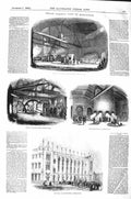 Original Old Antique Print 1843 Prince Albert Birmingham Grammar School Mills