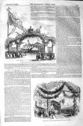 Antique Print Ref.503 1843 Entrance Railway Station Leicester Queen England