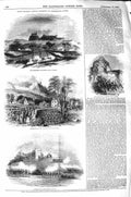 Old Antique Print 1843 Grand Military Display Storming Carisbrooke Castle 19th