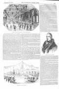 Original Old Antique Print 1843 Lord Lynedoch Railway Station Crewe Tea-Room