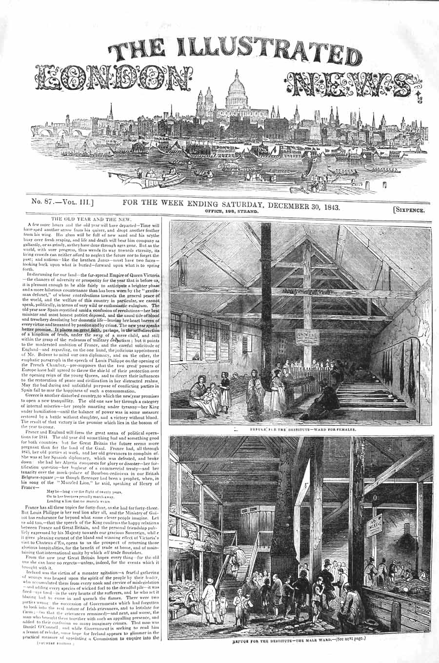 Original Old Antique Print 1843 Refuge Destitute Male Ward Females Victorian