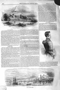 Original Old Antique Print 1843 New Zealand Plymouth Settlement Santa Ann 19th