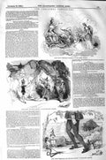 Original Old Antique Print 1843 Surrey Theatre Pantomimes Magic Mirror Olympic