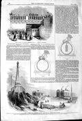 Original Old Antique Print 1844 Obelisk Astmopheric Railway Dalkey Ki Victorian