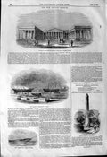 Original Old Antique Print 1844 Tower Clondalkin Barge Cambridge British Museum