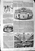 Original Old Antique Print 1844 Music Hall Dublin Ireland Cranoe Leicest 19th