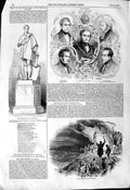 Old Antique Print 1844 Statue David Wilkie Lord Mayor Ireland O'Connell 19th