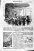 Original Old Antique Print 1844 Will Forgeries Mansion House Comet Van Diemen'S