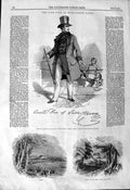 Original Old Antique Print 1844 Duke Saxe-Coburg Gotha Chateau Brun Gardens