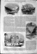 Old Antique Print 1844 Church Santa Cruz Flores Valley Waterfalls Corvo 19th