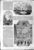 Original Old Antique Print 1844 Ship Wreck Elberfeld Steamer Caledonian 19th