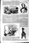 Old Antique Print 1844 Portrait Duprez Countryside Landscape House Fire 19th
