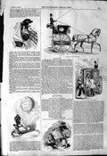 Original Old Antique Print 1844 Cabriolet Coach Horse Whiskey Still Co Victorian