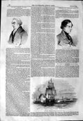 Original Old Antique Print 1844 Greenland Whaling Ship Hull Cochrane Oastler