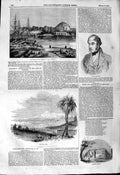 Original Old Antique Print 1844 Stockholm Lord Campbell Tunis Sudeley Castle