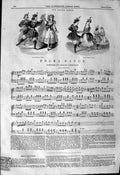 Original Old Antique Print 1844 Sheet Music Polka Dance Bohemian Parisian 19th
