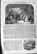 Old Antique Print 1844 Prince Albert Boat Cowes Fete Mariage Goodall Art 19th