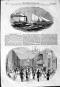 Old Antique Print 1844 Princess Alice Boat Pytchley Hunt Ball Northampton 19th