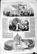 Old Antique Print 1844 Holy Week Rome Pope Portico St. Peter'S Sala Regia 19th