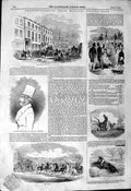 Original Old Antique Print 1844 Northamptonshire Military Steeple-Chase Horses