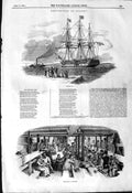 Original Old Antique Print 1844 Emigration Sydney Emigrant Ship Passengers 19th