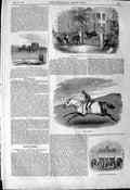Original Old Antique Print 1844 Race Horse Training Newmarket Whitehall Privy