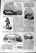 Original Old Antique Print 1844 Pitmen Pittington Trout Fishing Derwentwat 19th