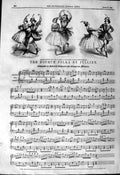 Original Old Antique Print 1844 Sheet Music Fourth Ploka Julien Theatre 19th