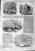Old Antique Print 1844 Red Deer Chester Cup Horse Racing Botanic Gardens 19th