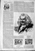 Original Old Antique Print 1844 Portrait Captain Coram From Hogarth'S Picture