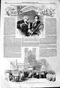 Original Old Antique Print 1844 Loving Cup St. Paul'S Cathedral Clergy Meeting
