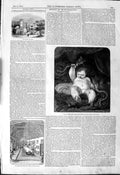 Original Old Antique Print 1844 Baby Hercules Reyns Malahide Castle Dini 19th