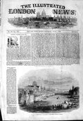 Original Old Antique Print 1844 Picture-Model London Surrey Boats River Bridge