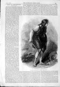 Original Old Antique Print 1844 Wood Engraving Imogene Westall 19th