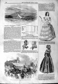 Original Old Antique Print 1844 Yacht Derwent Lancashire Election Hustings 19th