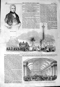 Old Antique Print 1844 Lafitte Funeral Paris Cornwall Horticultural Show 19th