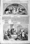 Old Antique Print 1844 Scene Comus Theatre Rienzi Forum Royal Academy Art 19th