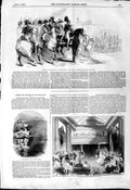 Original Old Antique Print 1844 Windsor Park Grindsbrook Font Buckingham Palace