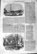 Original Old Antique Print 1844 Launch Waterwitch Cowes Lord Egerton Victorian