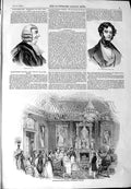 Original Old Antique Print 1844 Denman Duncombe Buckingham Palace Drawing Room