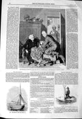 Original Old Antique Print 1844 Hellespont Boat Bermudas Whistonian Controversy