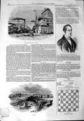 Original Old Antique Print 1844 London Bridge Steam Wharf Margate Bank Governor