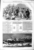 Old Antique Print 1844 Waverley Ball Dancing Romance Deer Stag Mountains 19th