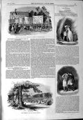 Original Old Antique Print 1844 Great Public Meeting Finsbury Square Guernsey