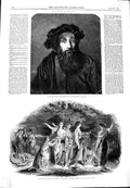 Old Antique Print 1844 Portrait Jewish Rabbi Rembrandt Wise Foolish Lady 19th