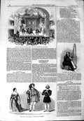 Original Old Antique Print 1844 Highland Bagpipe Theatre Edinburgh Roberts 19th