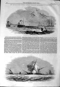 Old Antique Print Ref.504 1844 John O'Gaunt Ship Captain Warner Brighton