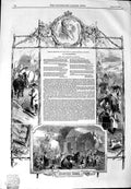 Original Old Antique Print 1844 Royal Agricultural Society Southampton Harvest