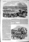 Old Antique Print *3154 1844 Cattle Show Portswood Victoria Archery Rooms